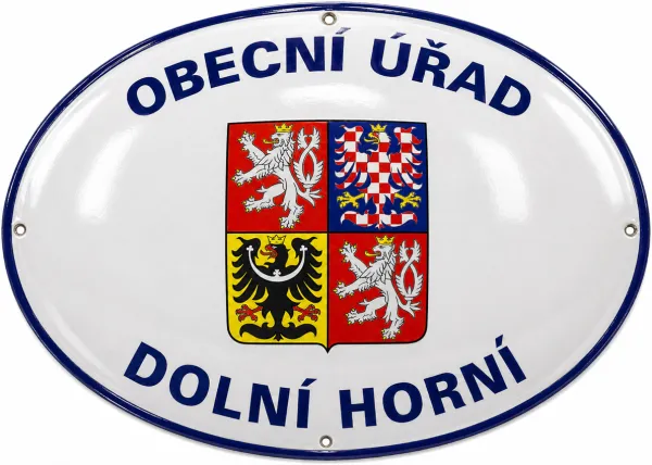 Smaltovaná cedule se státním znakem U13-urad 